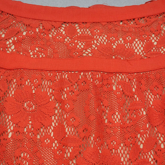 Adrianna Papell Women's Red Orange Piped Structured Lace Cocktail Dress Sz 14 - Picture 4 of 8